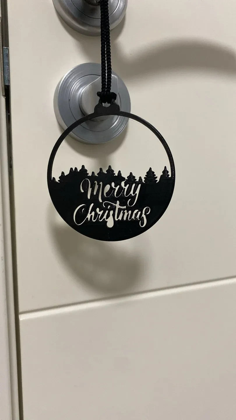 Merry Christmas Holiday Ball Ornament – Black