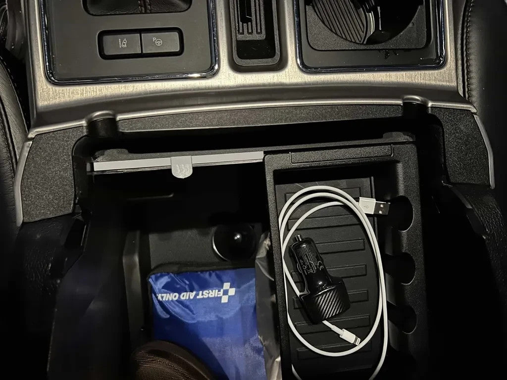 Coin Tray Stopper for Ford F-150 (2018) Center Console – Black Insert