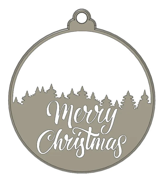 Merry Christmas Holiday Ball Ornament – Black