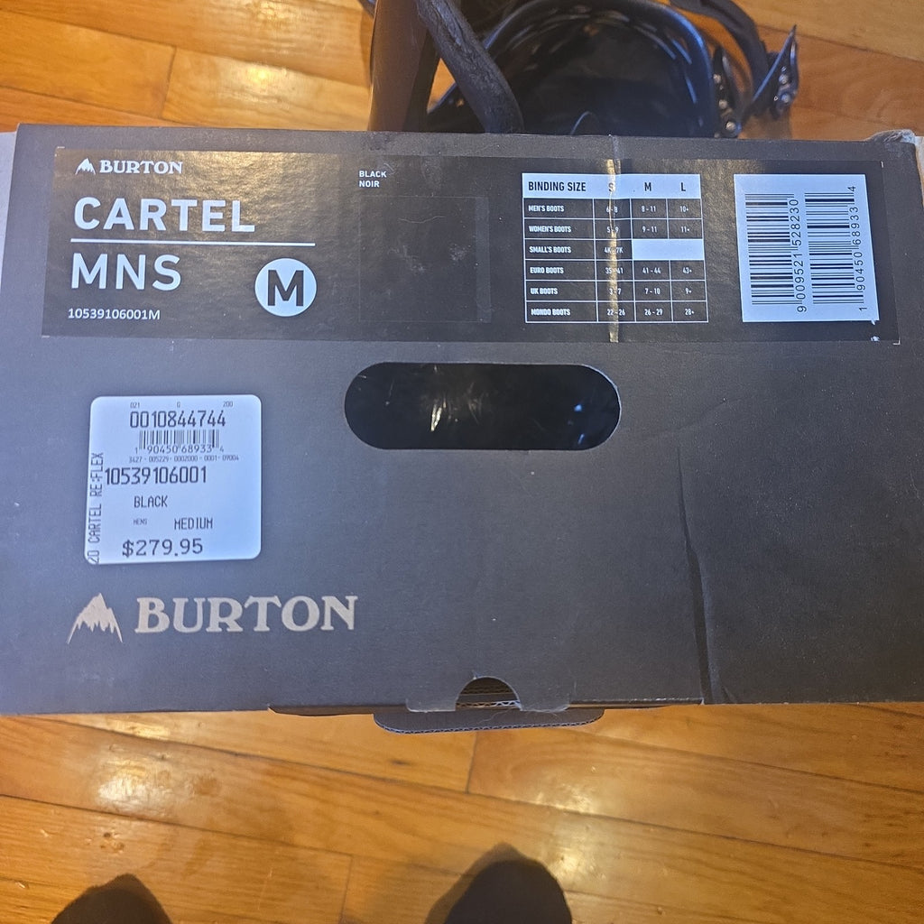 Burton Cartel MNS RE:FLEX Snowboard Bindings Medium W/ Original Box