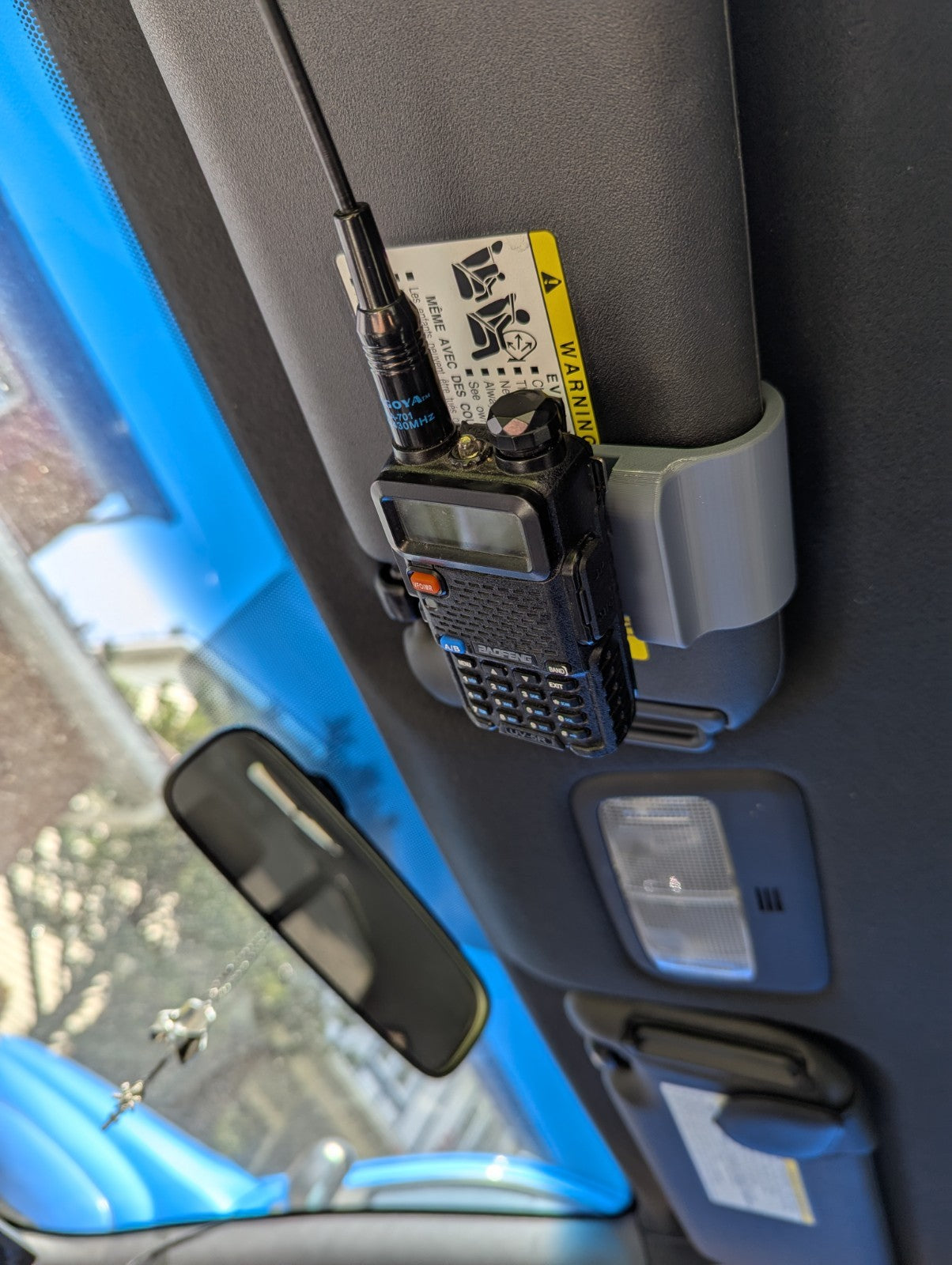 Baofeng UV-5R Radio Sun Visor Clip Mount – Universal 3D Printed Holder