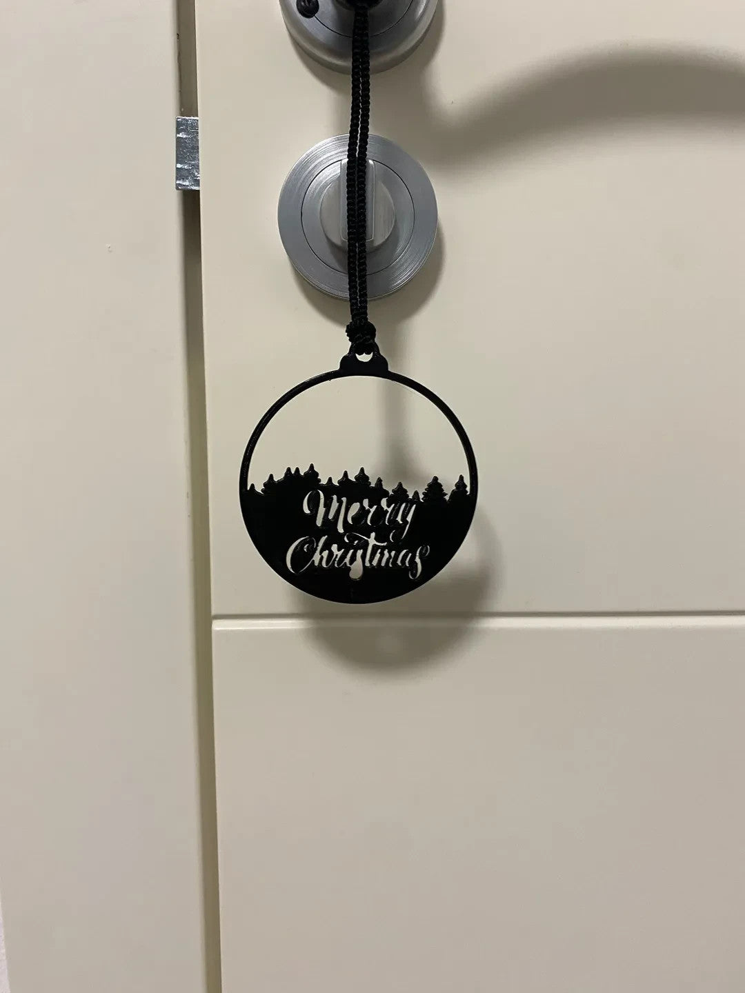 Merry Christmas Holiday Ball Ornament – Black