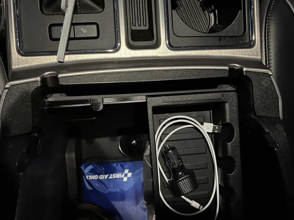Coin Tray Stopper for Ford F-150 (2018) Center Console – Black Insert
