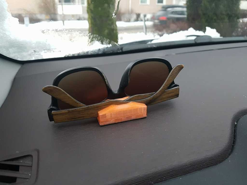 2x Universal Car Dashboard Sunglasses Holder – Clip-In W/ Adhesive Mount