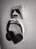 Wall mount for PS5 Controller & Pulse 3D Headset – with USB dongle holder -Black
