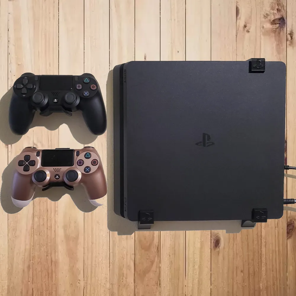 Wall Mount For SONY PS4 Slim and 2 remotes