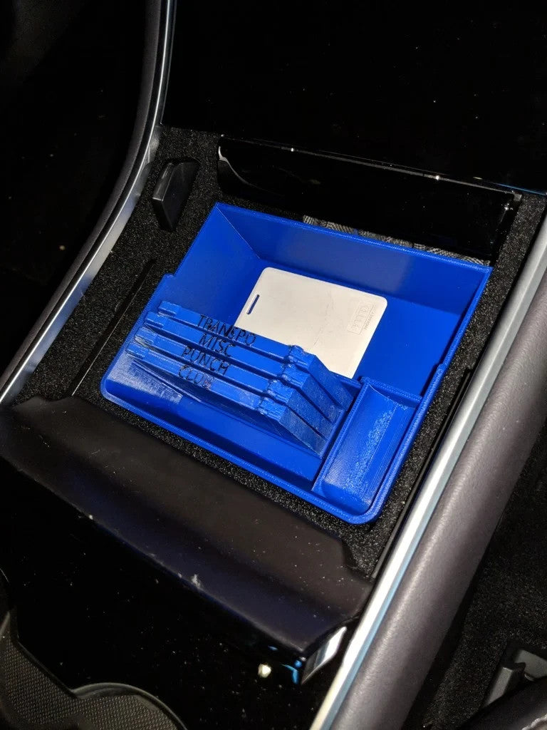 Tesla Model 3 Center Console Tray (1st Gen) with Card Wallet Holders – (BLACK)