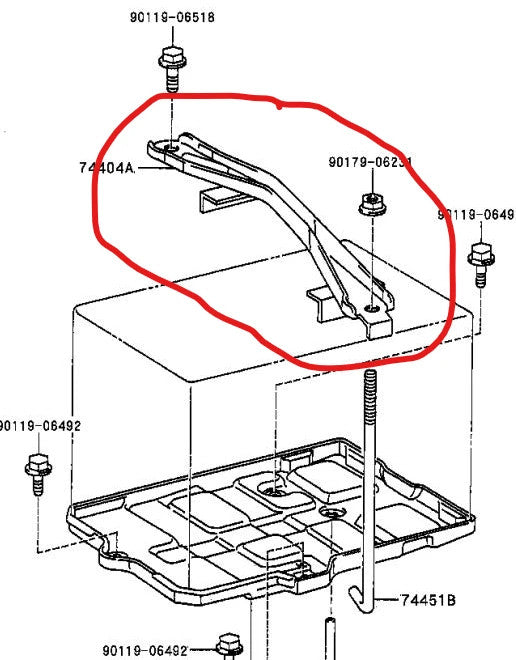 Battery Hold Down Clamp Bracket for Lexus SC300 SC400 1992–2000 -gray color