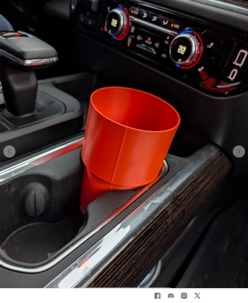 2024 GMC Sierra Hydroflask Cup Holder extender (Or for other 84mm cupholders)