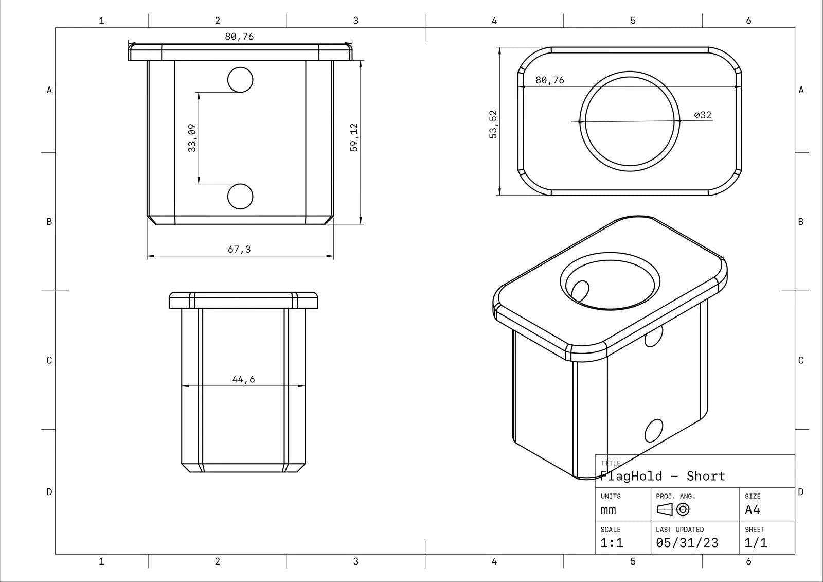 Flag Holder Insert for 07-13 Silverado Truck Bed
