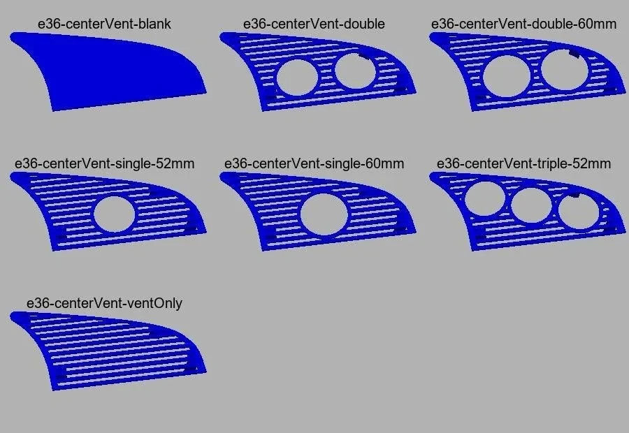 BMW E36 Center Vent/Gauge Pod – 52mm/60mm Gauge Holder for 3 Series (1992–1999)