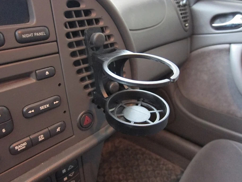 Cup Holder Insert for Saab 9-3 1999–2003 AC vent mounting - Black