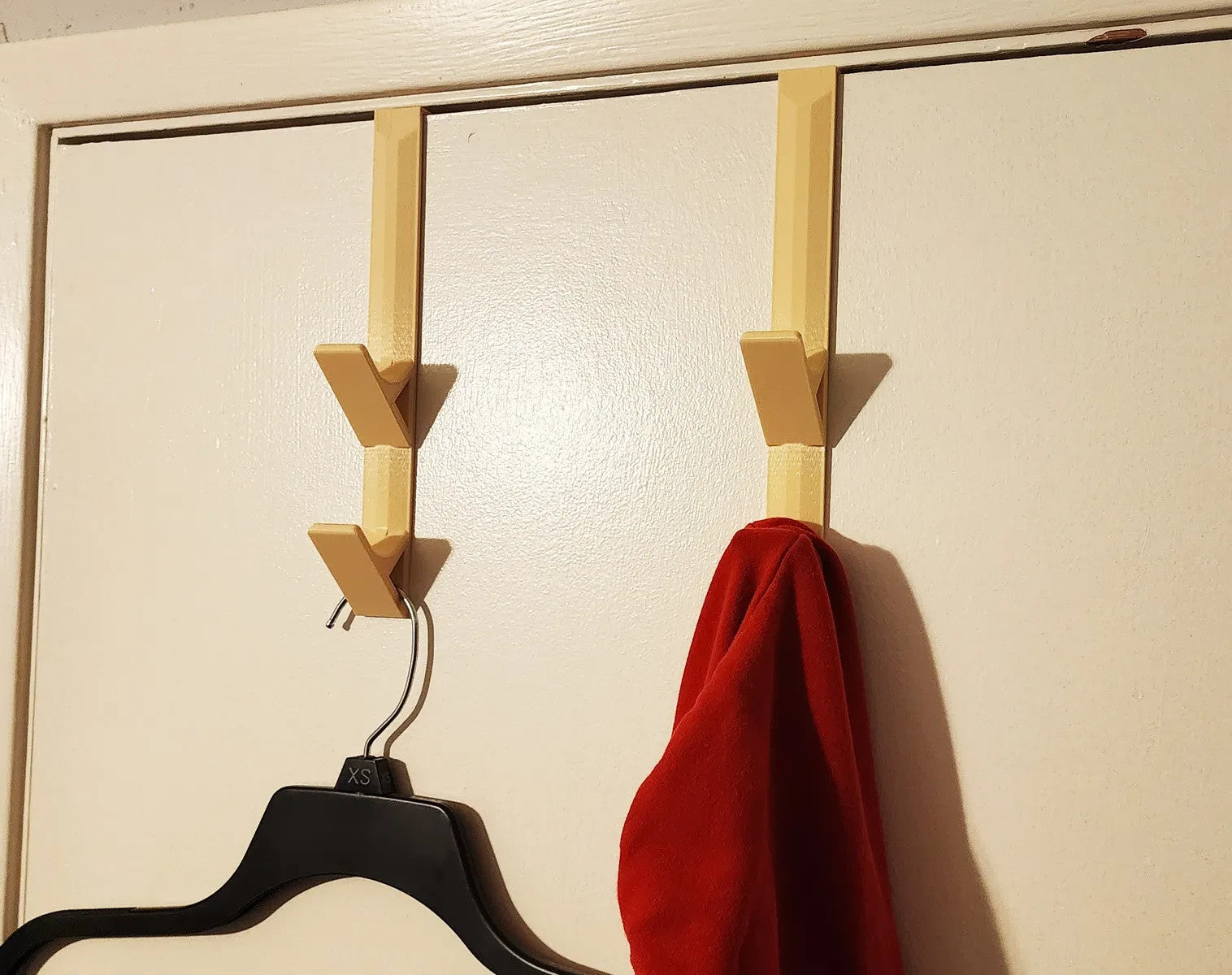 2x Over-The-Door Double Hooks – Hanging Coat Towel Hanger (BLACK)