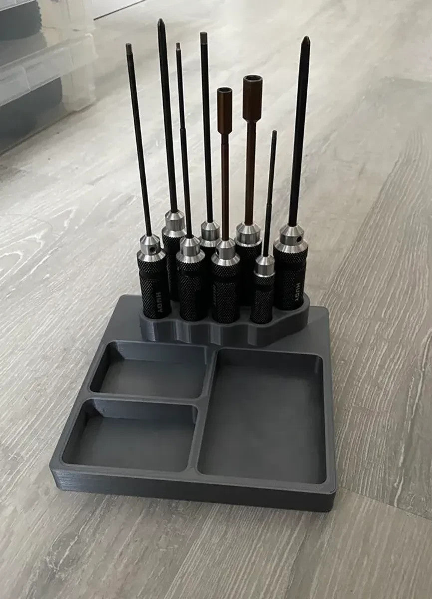 RC Car Tool Stand & Parts Tray Organizer – Pit Bench Holder