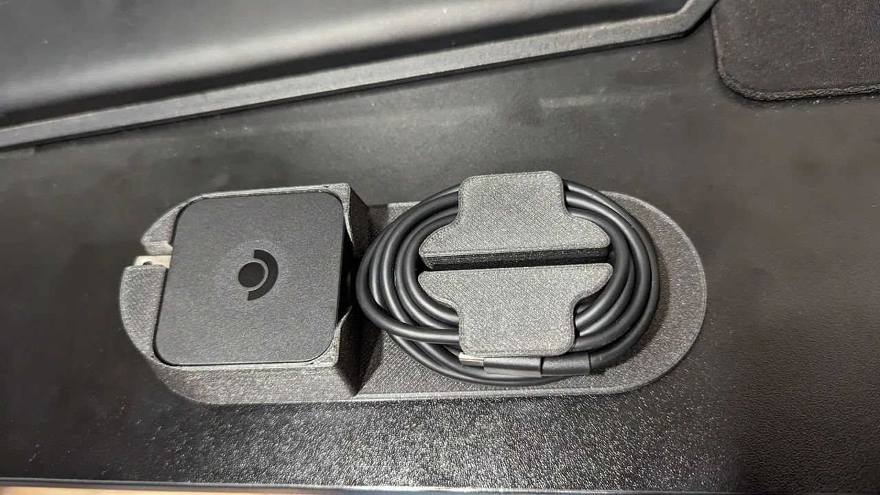 Steam Deck Charger Holder with cord wrap for Ease of Storage