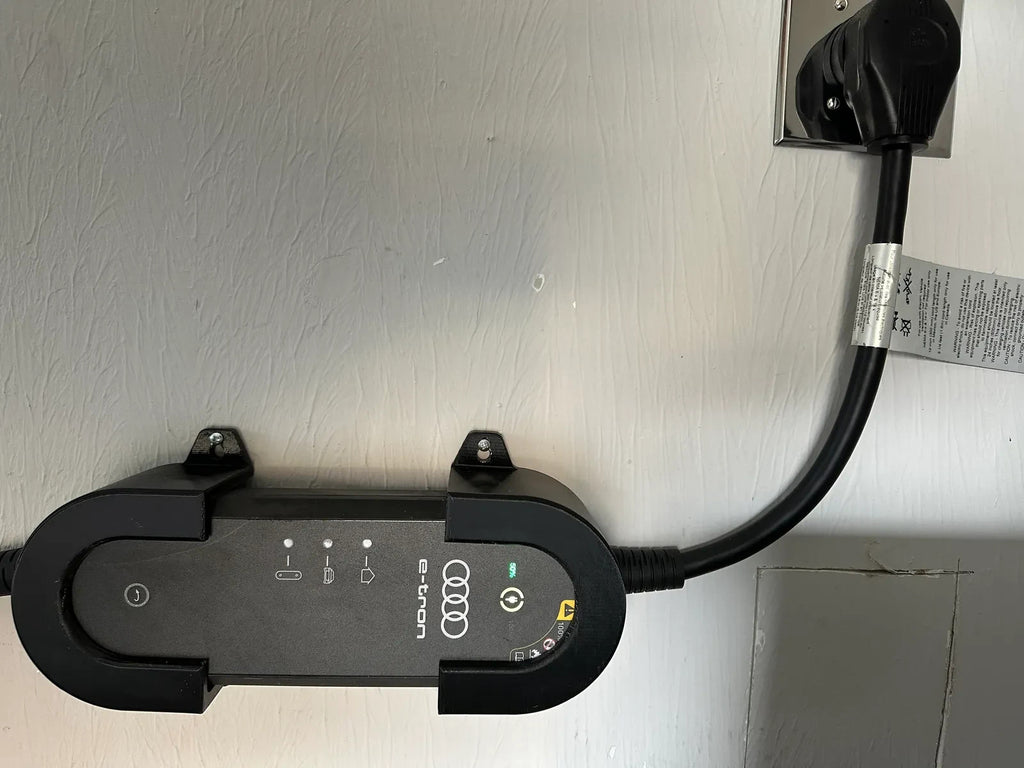EV Charger Cable Wall Mount for Audi e-tron / Compatible Plug Holder — Black