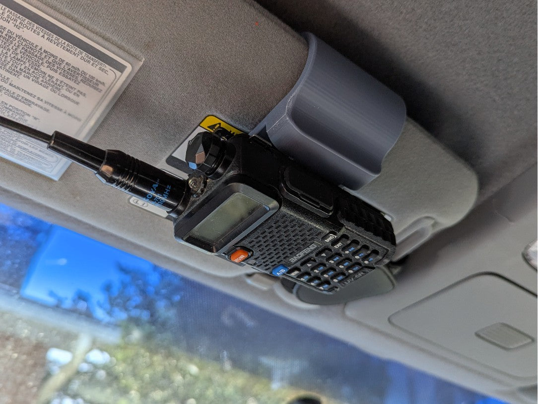 Baofeng UV-5R Radio Sun Visor Clip Mount – Universal 3D Printed Holder